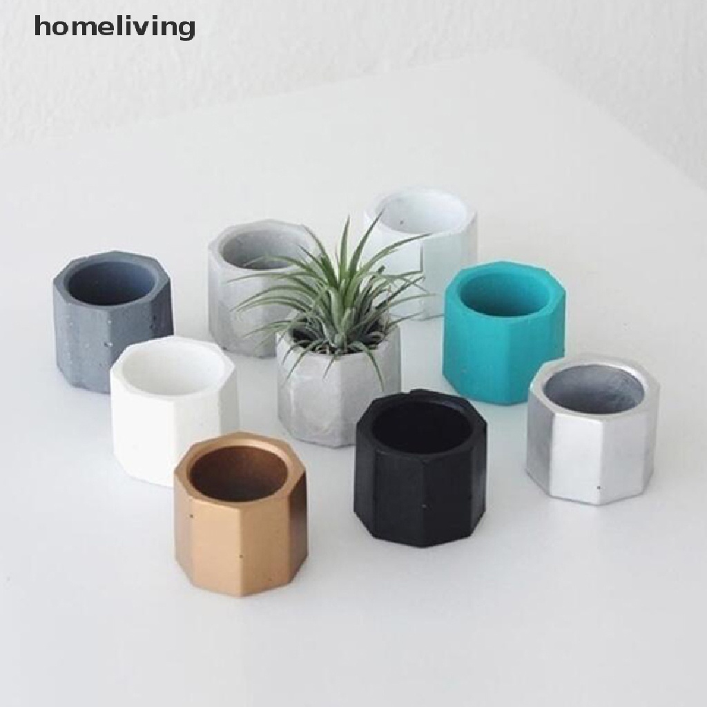 Khuôn Silicone Làm Chậu Hoa Xi Măng Kiểu Hình Học Tiện Dụng