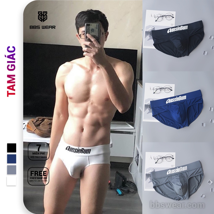 Quần lót nam tam giác AUSSIEBUM thun lạnh cao cấp - Quần sịp nam thun mát 4 chiều