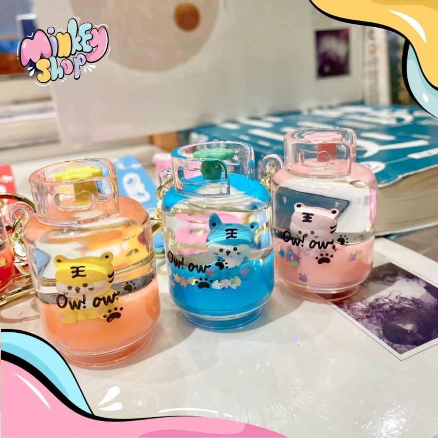 Móc Khóa Dầu Nước Đẹp Hình hũ thú nổi Cute phụ kiện Túi Xách dễ thương -Minkey