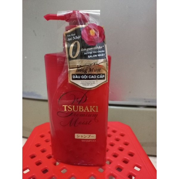 Dầu Gội Đầu Tsubaki Đỏ Nhật Bản Premium Moist Tsubaki Dưỡng tóc Suôn Mềm Bóng Mượt Chính Hãng (490ml/chai)