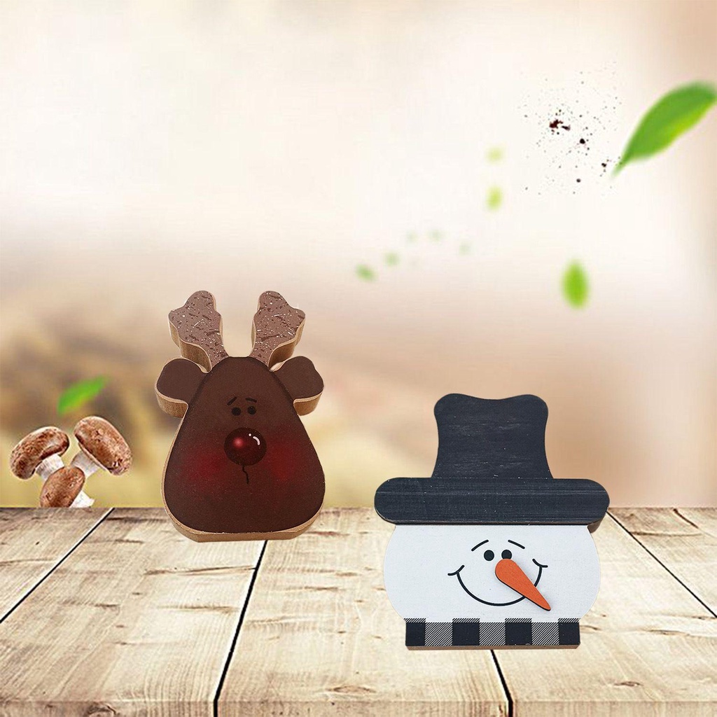 FOREVER Bộ 3 Món Đồ Trang Trí Bằng Gỗ Hình Người Tuyết Dễ Thương