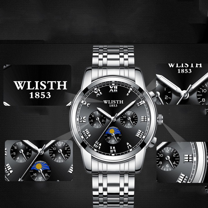 Đồng hồ 💝 Free ship 💝 Giảm 20k khi áp mã [TUIXHN] Đồng Hồ Nam Dây Thép Không Gỉ WILSTH Kim Dạ Quang Ban Đêm - DH04 | BigBuy360 - bigbuy360.vn