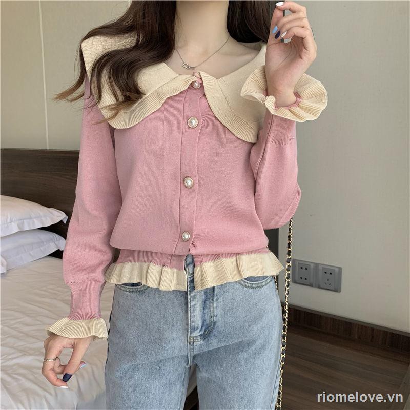 Women's cardigan neck sweater knitted women's new autumn and winter short outer wear long-sleeved | BigBuy360 - bigbuy360.vn