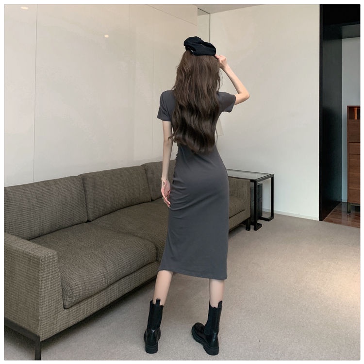 Đầm Cổ Polo Xếp Ly Dáng Ôm Phong Cách Mỹ Thời Trang Mùa Hè Hàn Quốc Hàng Mới 2022