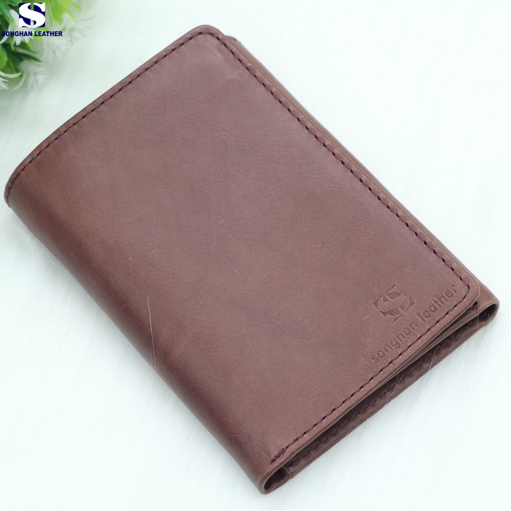 Ví Gập Ba Nam Nữ Da Bò Songhan Leather VN01 – Nhỏ Gọn Tiện Lợi Đa Năng.Bảo Hành 12 Tháng