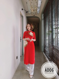 Bigsize Áo dài hoa lá AD06