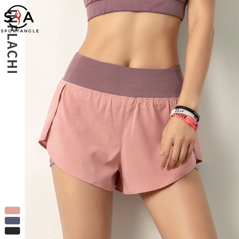 Quần short thể thao nữ nhanh khô có túi size S-3XL thích hợp chạy bộ / tập gym / yoga