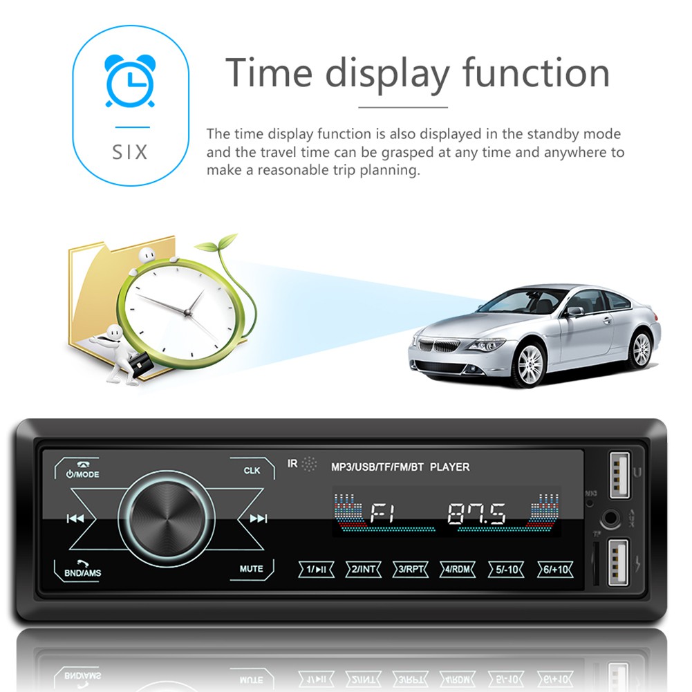 Đầu Mp3 Radio Am Fm Bluetooth Cảm Ứng 1 Din Cho Xe Hơi