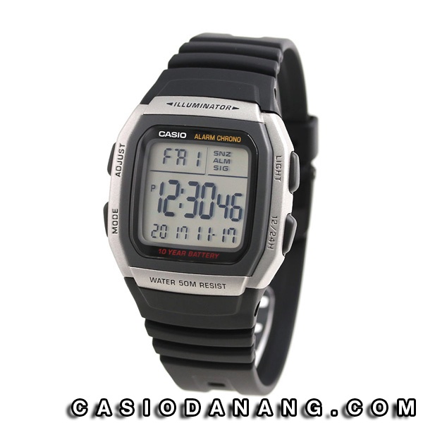 Đồng hồ nam dây nhựa Casio Standard chính hãng Anh Khuê W-96H-1AVDF