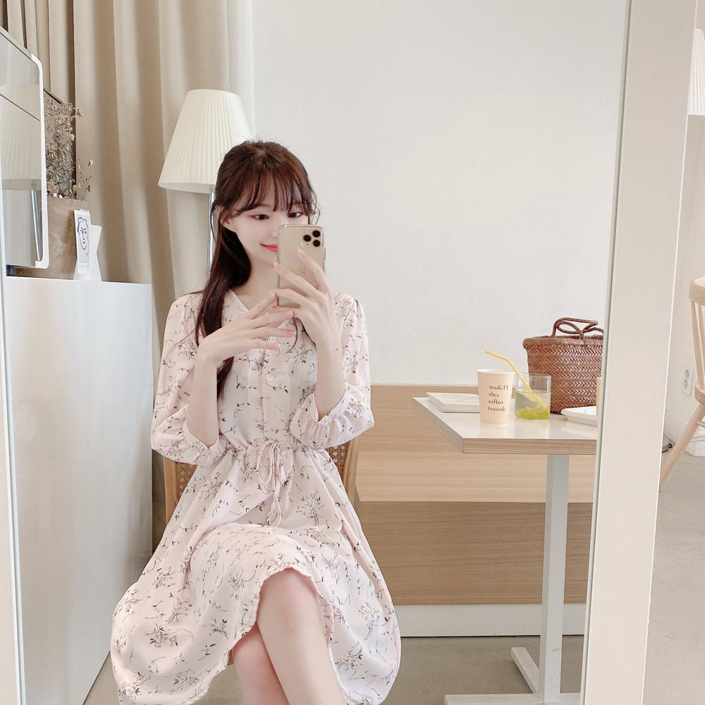 Đầm Hoa Nhỏ Ôm Eo Thời Trang Nữ Sành Điệu 33451
