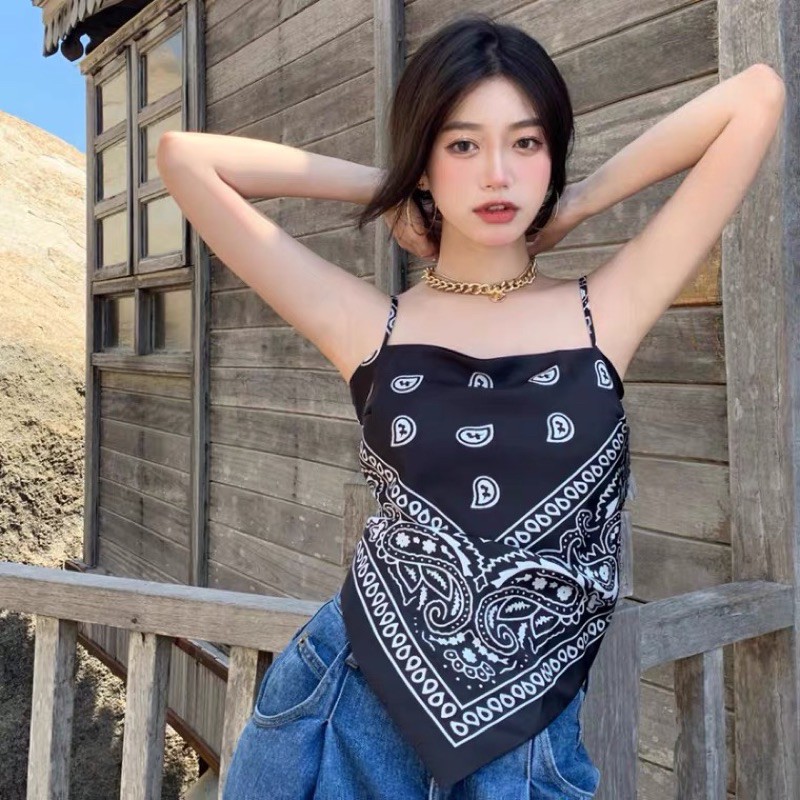 [Có sẵn+ảnh thật] Áo hai dây khăn bandana cột nơ sexy summer 2021