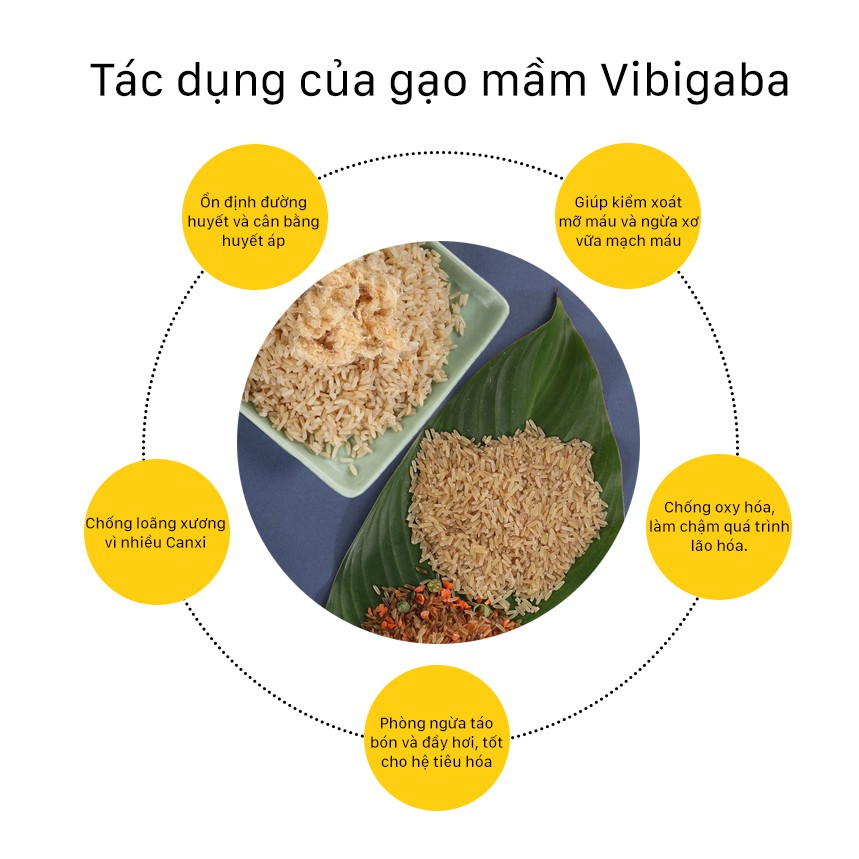 Gạo Mầm Vibigaba Hạt Ngọc Trời Gói 1Kg - Gạo cho người tiểu đường, giảm cân - Date mới nhất