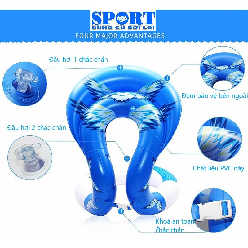 Vòng Tập Bơi Trẻ Em Người Lớn, Phao Tập Bơi Đeo Dưới Cánh Tay Túi Khí  3-6-10 tuổi Shop-Dungcuboiloi