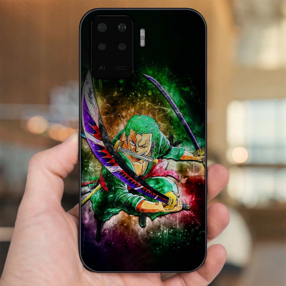 Ốp lưng Oppo A94 viền đen in hình Zoro One Piece