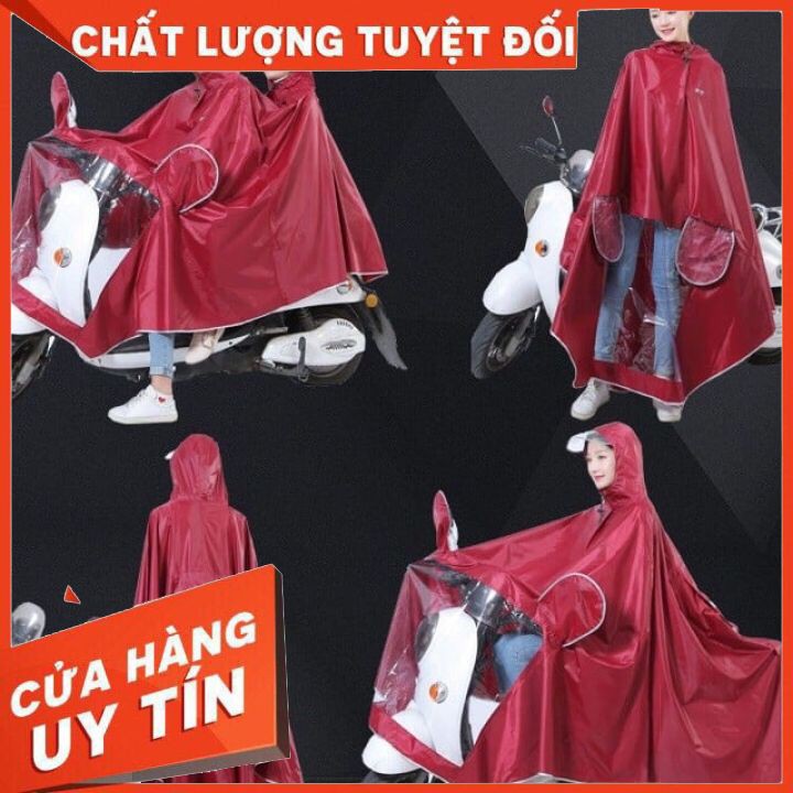 Áo mưa 2 đầu kích thước to nhất có kính che chắn mặt [XẢ KHO]