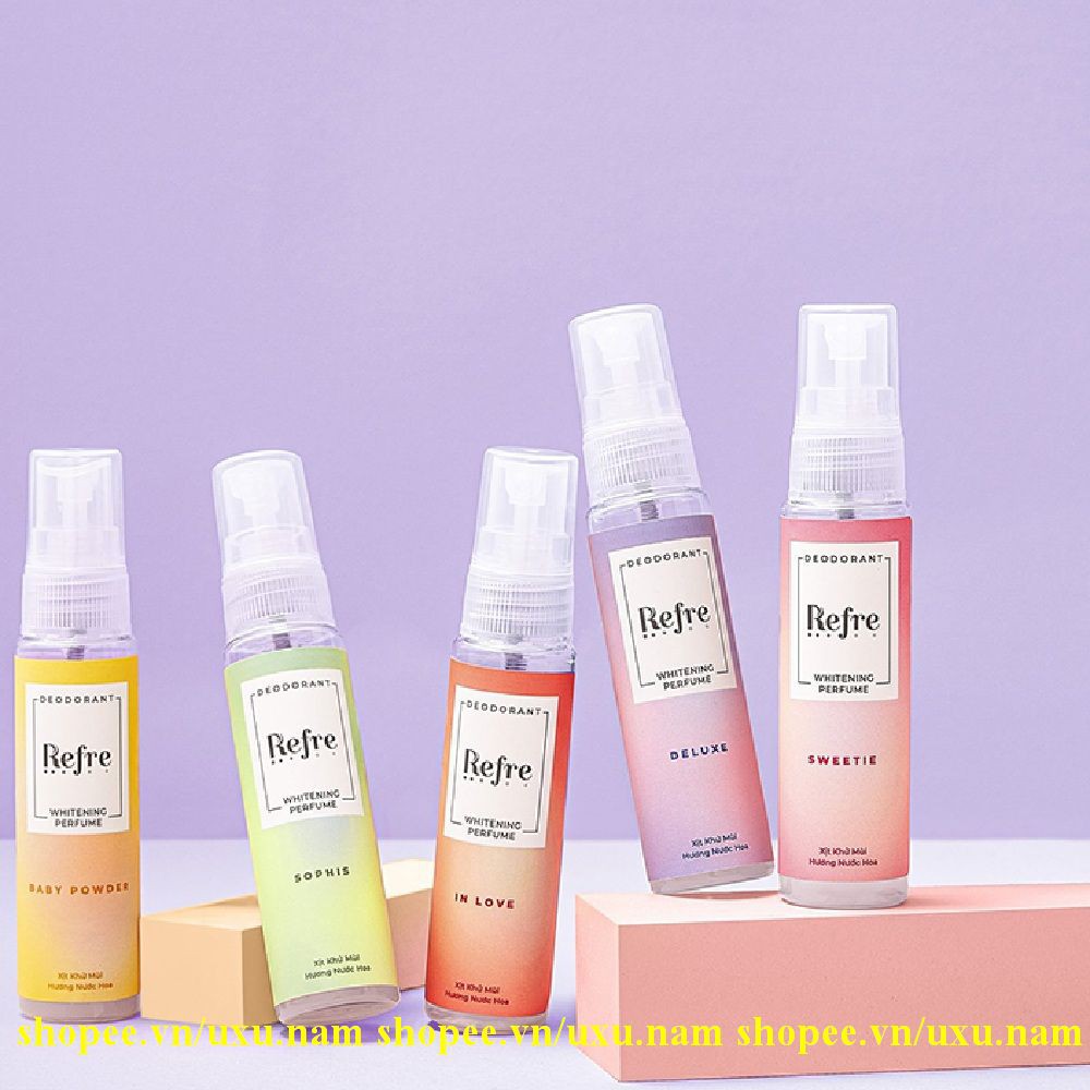 Xịt Khử Mùi Refre 30Ml Dưỡng Sáng Da Với Nhiều Hương Thơm Giúp Bạn Dễ Lựa Chọn Hơn, Của Hàng Chính Hãng.