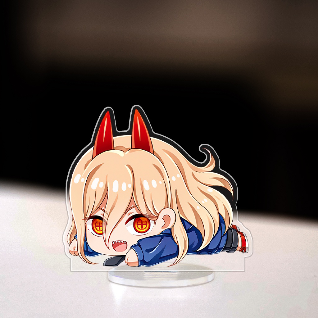 Mô hình đứng Standee anime Chainsaw Man nhân vật Denji Power Aki Makima Reze manga trang trí decor bàn học cao 8cm