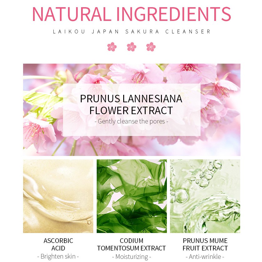Một Tuýp Sữa Rửa Mặt Laikou Sakura Cleanser 50G | BigBuy360 - bigbuy360.vn