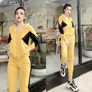 Bộ thu đông - Set bộ nữ dây kéo có nón
