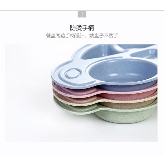 Bộ 5 dĩa đựng đồ ăn tối hình xe hơi đáng yêu