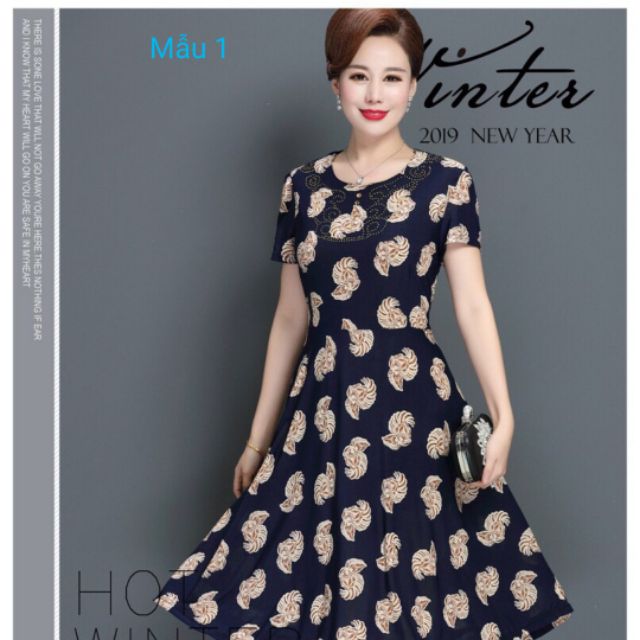Đầm hoa lụa đẹp cho mẹ