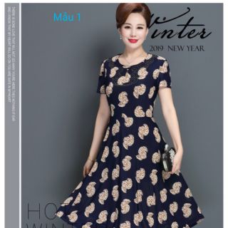 Đầm hoa lụa đẹp cho mẹ