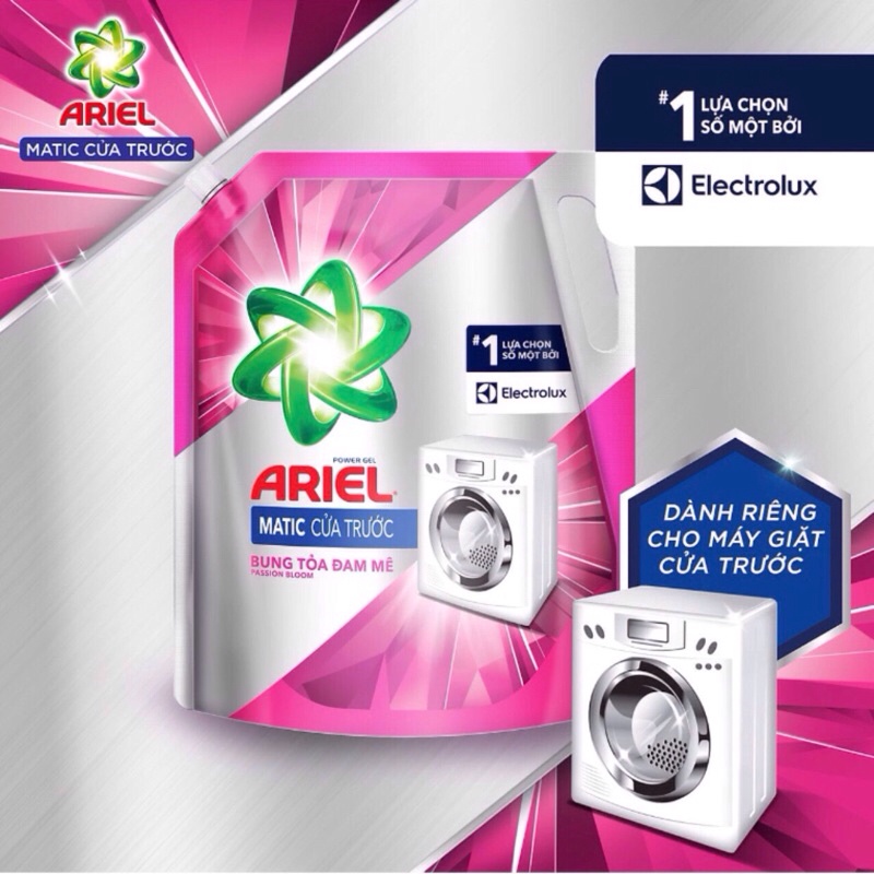 NƯỚC GIẶT ARIEL CỬA TRƯỚC BUNG TOẢ ĐAM MÊ TÚI 3,05KG