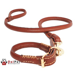 Dây Dắt Kèm Vòng Cổ Da Cho Chó DDVC003