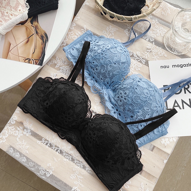 Chất lượng cao ren hoa sexy cô gái áo ngực không dây mềm dày cúp phụ nữ đồ lót đẩy lên 3/4 cup nữ bralette có thể điều chỉnh đồ lót nữ brassiere