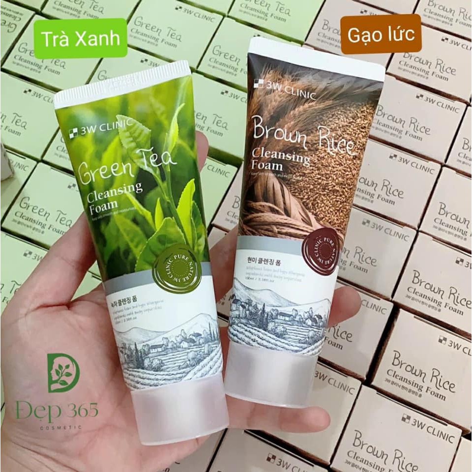 SỬA RỬA MẶT TRÀ XANH 3W CLINIC mẫu mới nhất