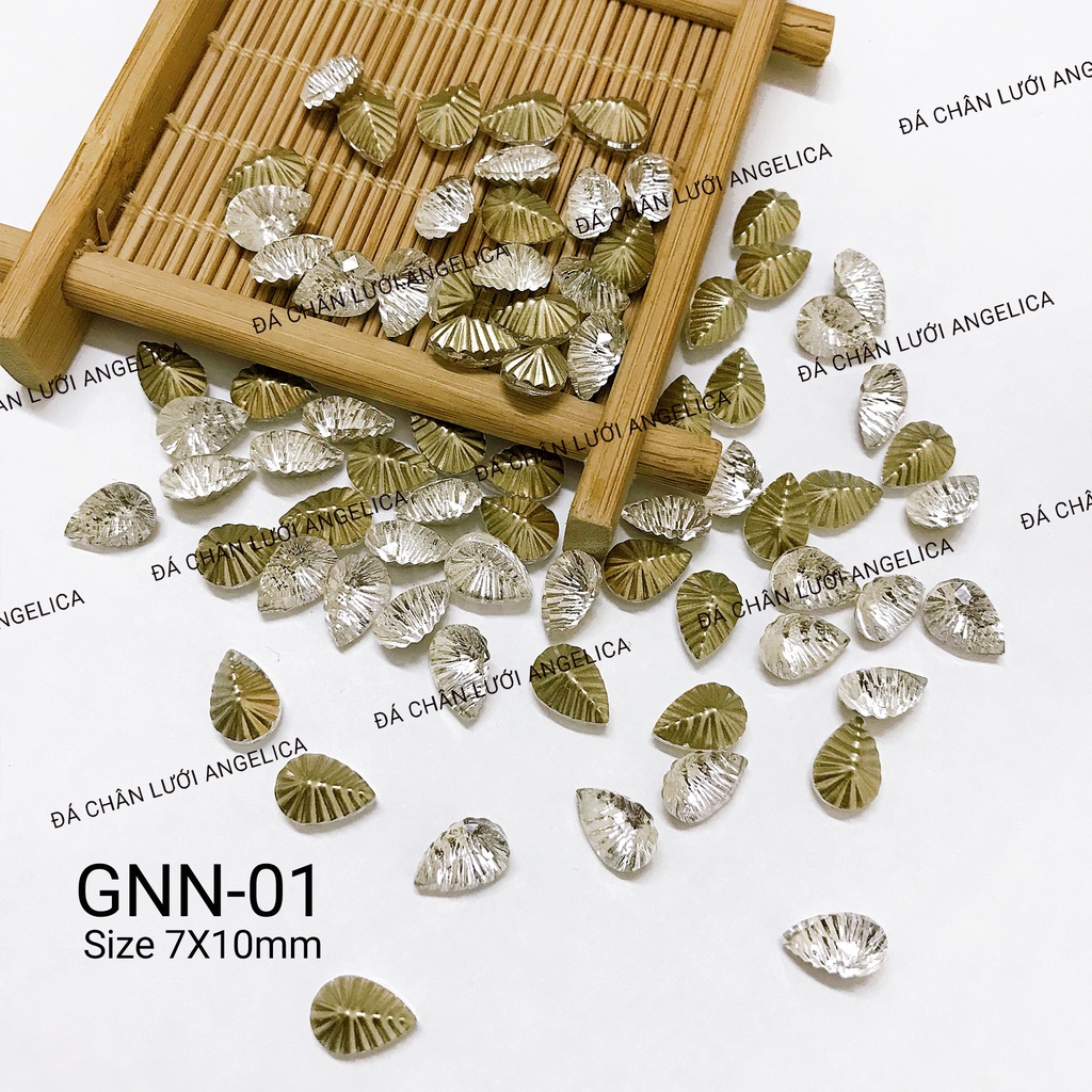 Túi 10 Viên Đá Khối Nail Hình Giọt Nước Trang Trí Móng Màu Đen Khói ANGELICA GNN