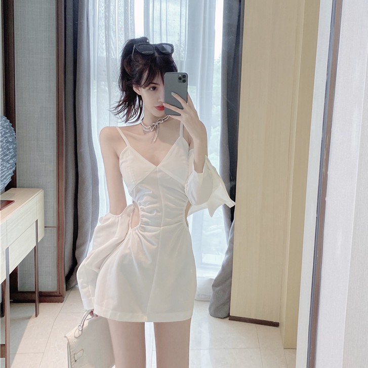 Đầm nữ dáng ôm hai dây midi Emilyshop