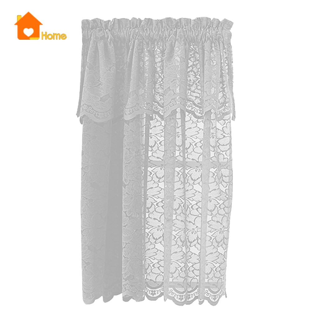 1 Tấm Rèm Cửa Sổ Bằng Vải Voan Thêu Ren Màu Trắng Kích Thước 74x90cm