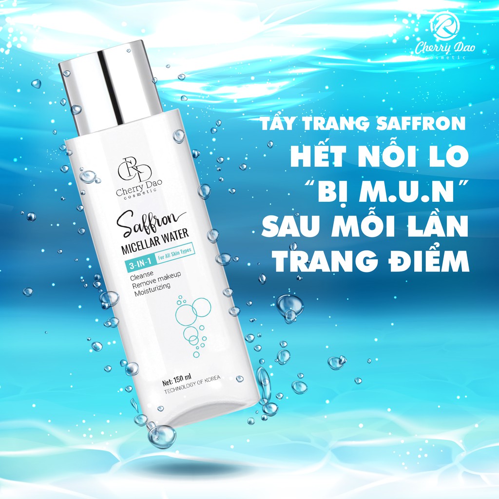 NƯỚC TẨY TRANG LÀM SẠCH SÂU DƯỠNG ẨM NGĂN NGỪA MUN·Saffron Micellar Water CRD