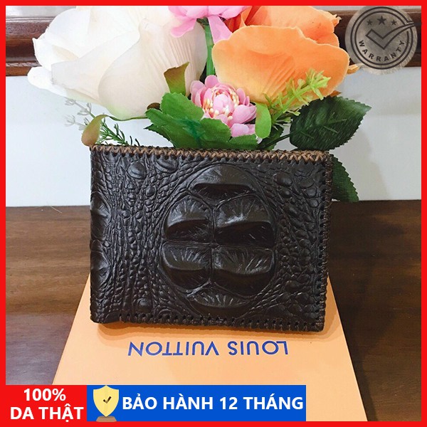 [Ví Da Thật Bảo Hành 12 Tháng] Ví Nam Da Bò Dập Vân Cá Sấu Dáng Ngang Bền Đẹp VS03 - Da Thật 100%