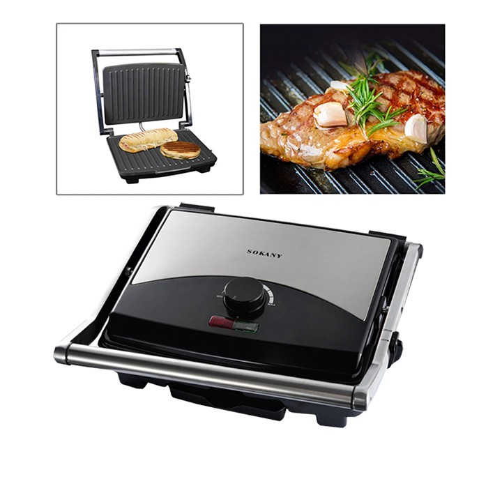 Máy kẹp nướng bánh mì đa năng chính hãng Sokany 2000W [BH 12 Tháng]