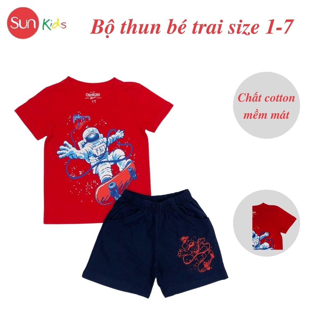 Đồ bộ bé trai, đồ bộ trẻ em chất thun cotton, size 1-7 tuổi, có nhiều màu - SUNKIDS