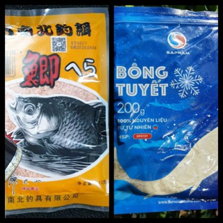 Combo câu Chép , Diếc 2 gồm : Bông tuyết Sa phạm + Mồi Chép Dâu NS