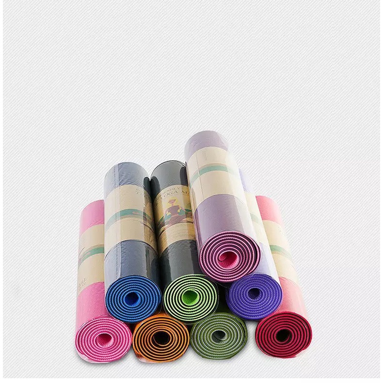 Thảm Tập Yoga Chống Trượt 2 Lớp Dày 6mm Chất Liệu Cao Su Non TPE Cao Cấp GEPO