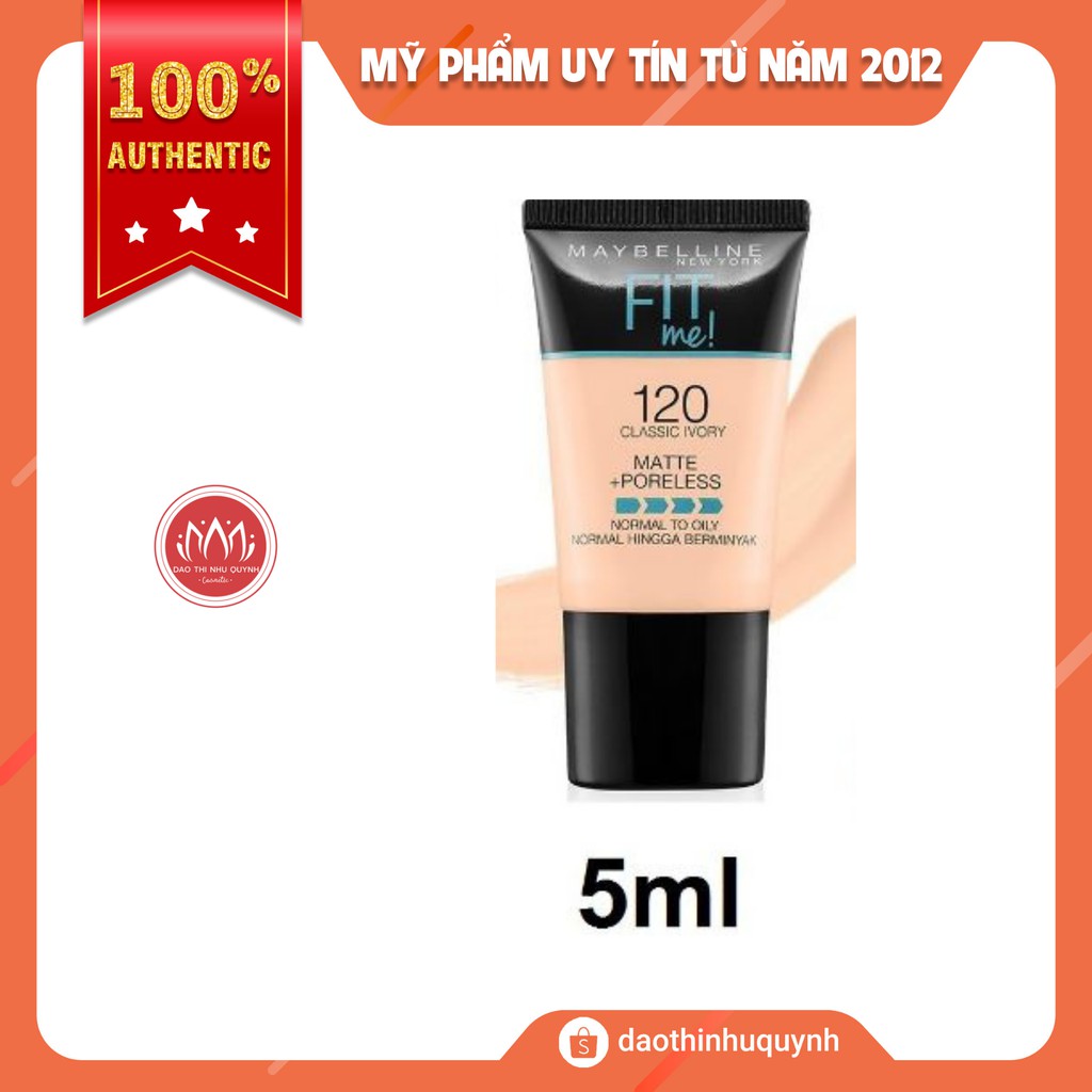Kem nền mịn nhẹ Maybelline Fit Me mini dạng tuýp 5ml