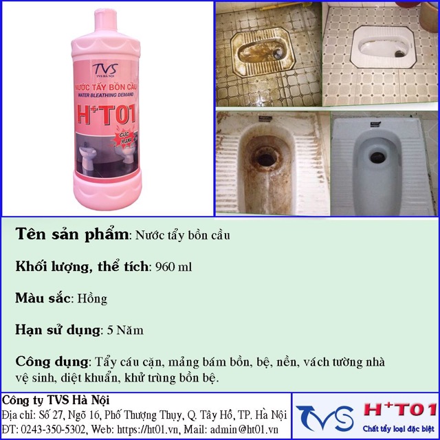 Bộ đôi sản phẩm tẩy trắng men sứ ,bồn cầu HT01 cực mạnh giúp nhà tắm,nhà vệ sinh luôn sạch đẹp!