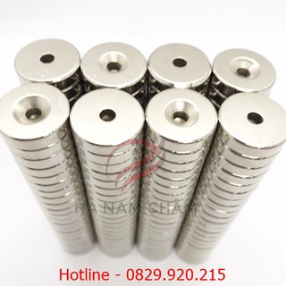 bộ 10 viên nam châm lỗ côn D20x5(8x4) mm mạ niCUNI - nam châm đất hiếm