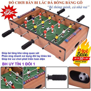 Bàn Bi Lắc Đá Bóng Mini 4 tay cầm Cao Cấp bằng Gỗ MDF Cao Cấp Đồ Chơi cho Bé Trai từ 5 đến 10 Tuổi