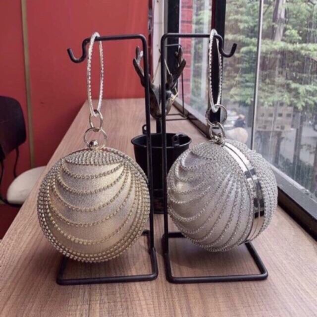 Clutch dự tiệc quả cầu đính đá sang chảnh