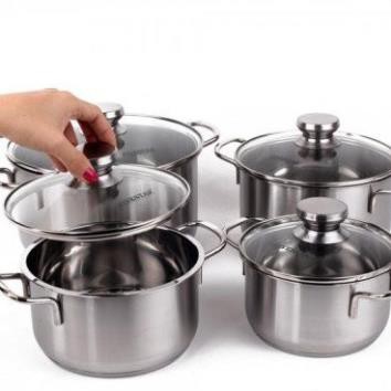 Bộ nồi Fivestar 4 chiếc vung kính đáy 3 lớp