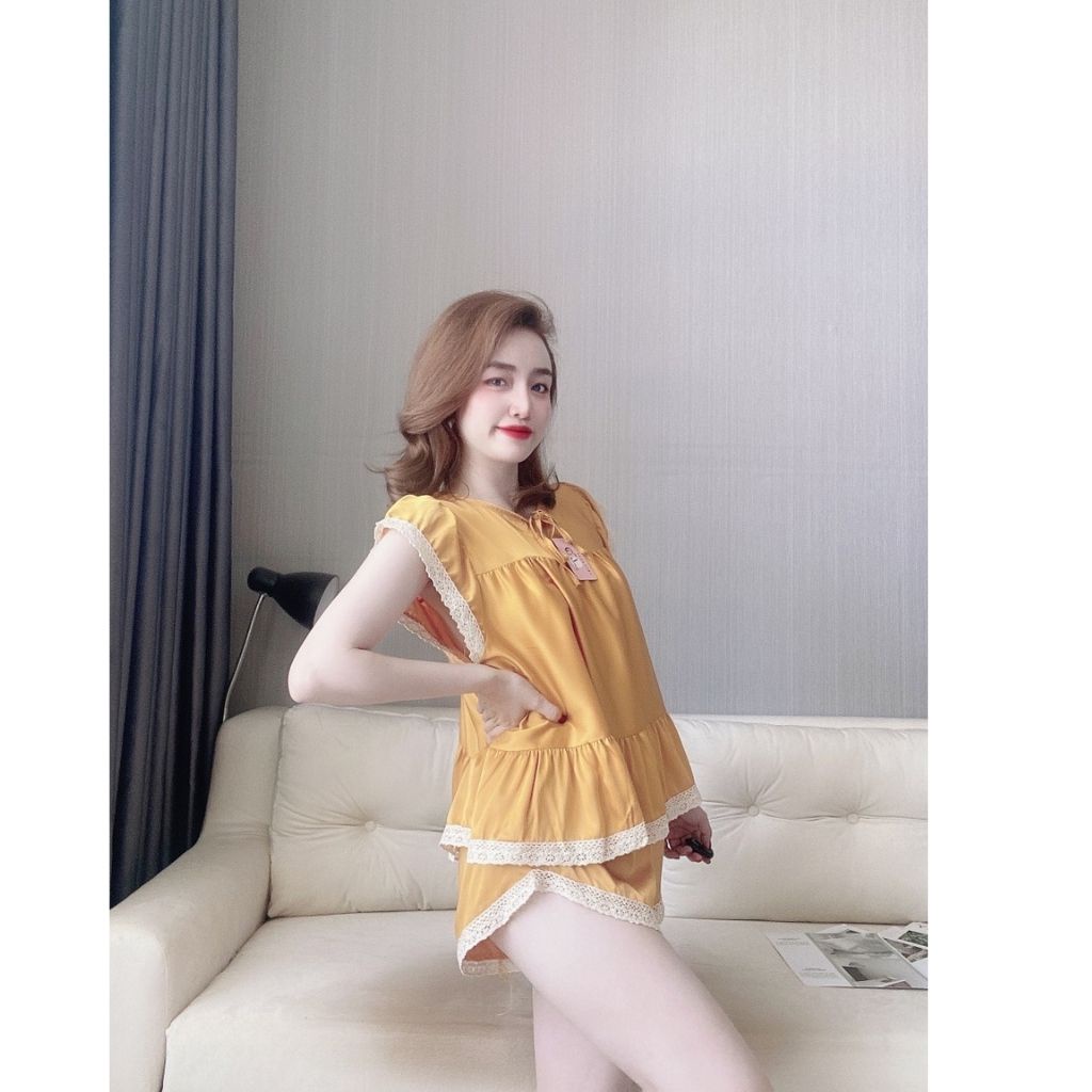 Đồ ngủ nữ❣️FREE SHIP❣️Đồ ngủ sexy lụa Satin cao cấp mềm mại xinh xắn &lt; 70kg
