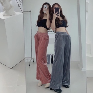 Quần culottes nhung tăm ống rộng