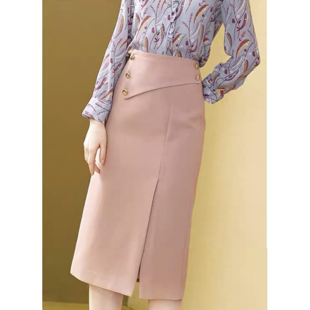 Chân Váy Nữ Thiết Kế Cao Cấp VNXK CV43 - Chân Váy Chữ A Tuyết Mưa Đáp Lệch 5 Cúc Sang Trọng TINI Shop | BigBuy360 - bigbuy360.vn