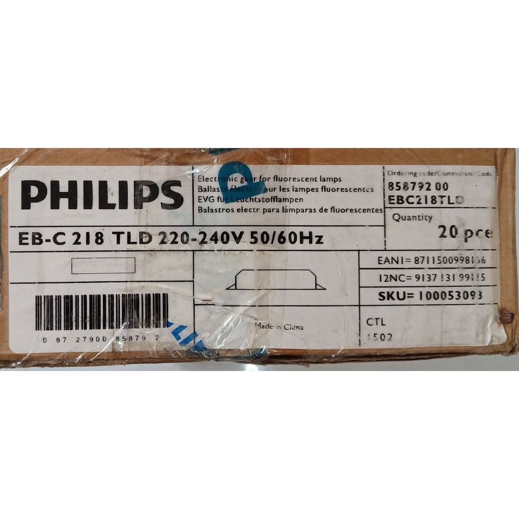 (SALE) Ballast điện tử Philips EB-C 218 TL-D dùng cho hai bóng 18W