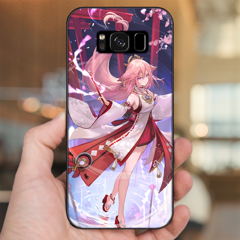 Ốp lưng Samsung S8, S8 Plus viền đen in hình Yae Miko Genshin Impact